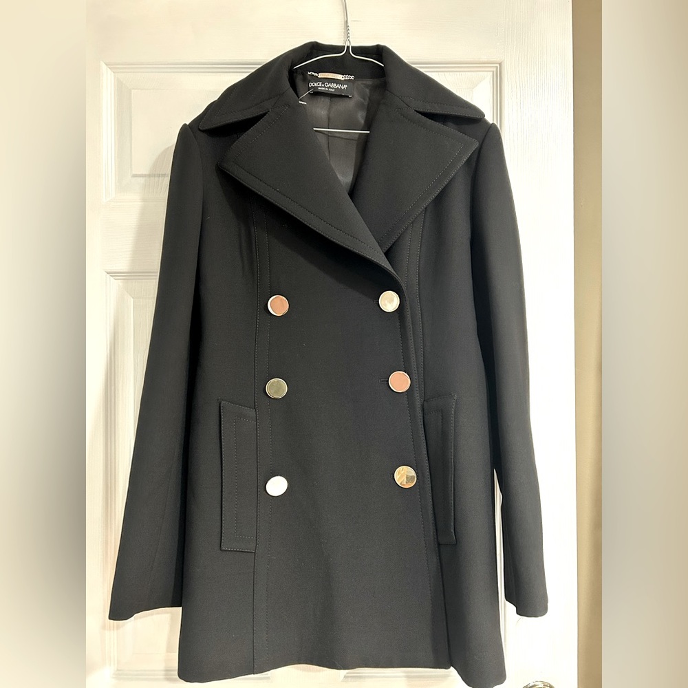 Dolce & Gabbana black women’s coat size 46 (IT), size 10 (US)
